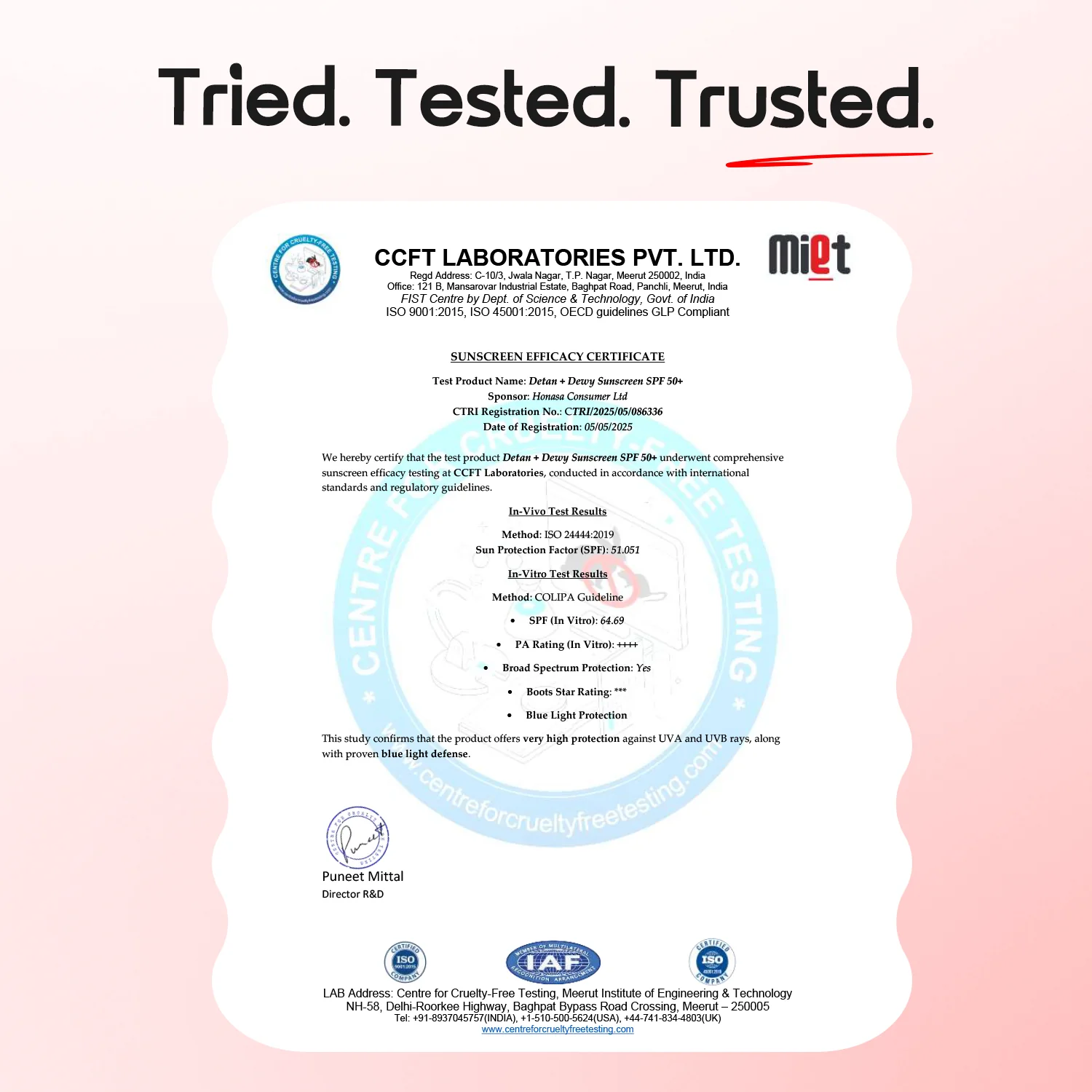 Detan+ Dewy Sunscreen In-Vivo Tested SPF 50+ PA++++ with Cherry Tomato & HA - 80 g (Pack of 2) - Image 10