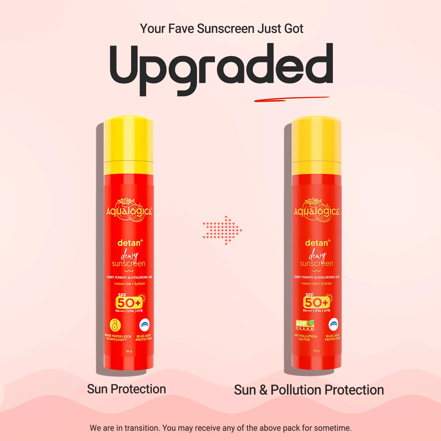 Detan+ Dewy Sunscreen In-Vivo Tested SPF 50+ PA++++ with Cherry Tomato & HA - 50 g (Pack of 2) - Image 4
