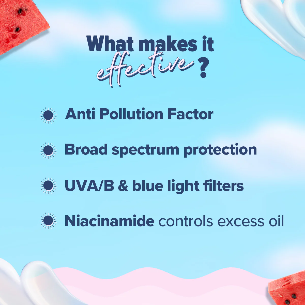 Radiance+ Dewy Sunscreen In-Vivo Tested with Watermelon & Niacinamide with SPF 50 & PA++++ - 50g(Pack of 2) - Image 5